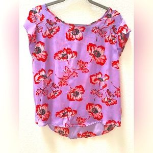 Rachel Zoe Purple Floral Print Blouse